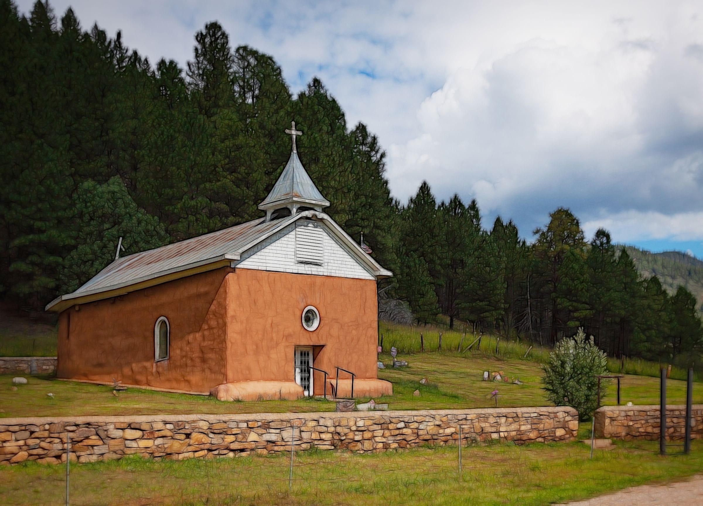 Small church north of Pecos,NM on state highway 63